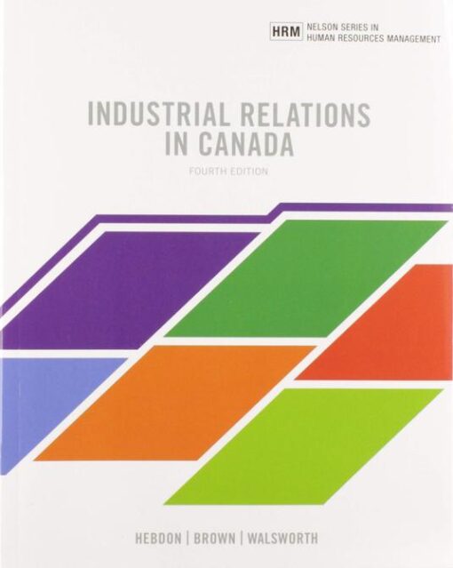 Test Bank For Industrial Relations in Canada, 4th Edition By Robert Hebdon