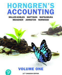 Horngren's Accounting, Volume 1, Eleventh Canadian Edition, 11th edition Tracie Miller-Nobles