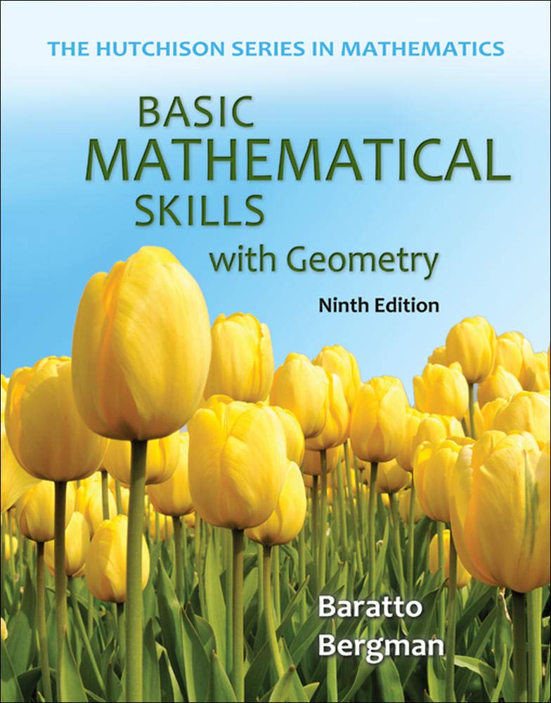 Cover of the book 'Basic Mathematical Skills with Geometry' featuring yellow tulips.
