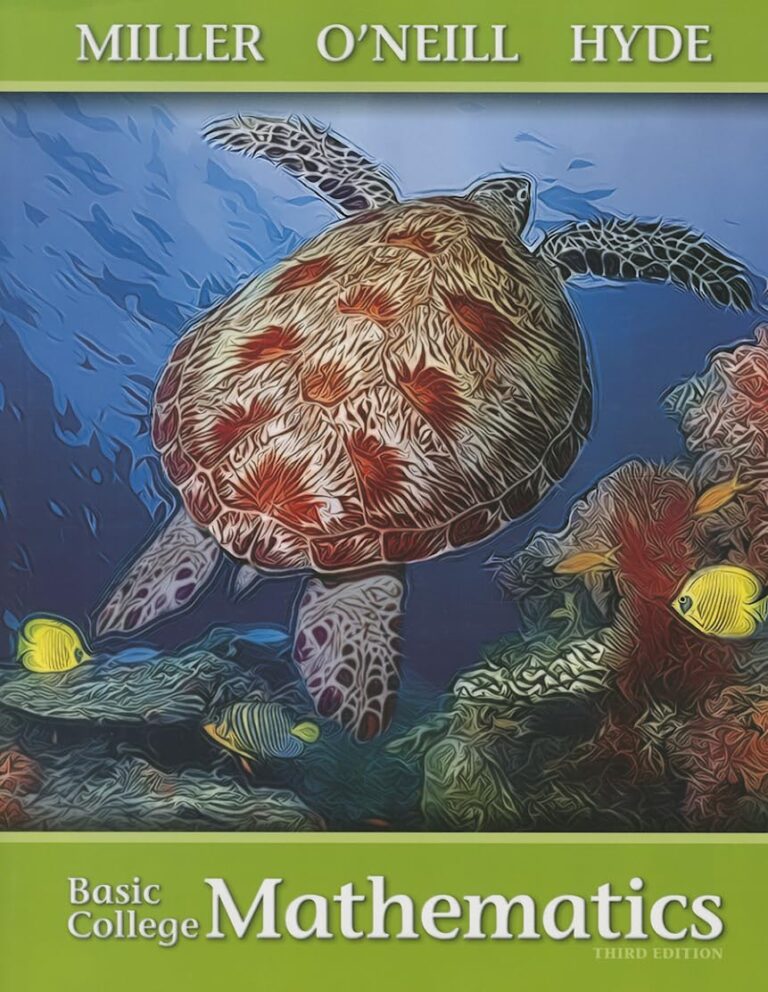 Textbook cover for Basic College Mathematics featuring a turtle and colorful fish underwater.