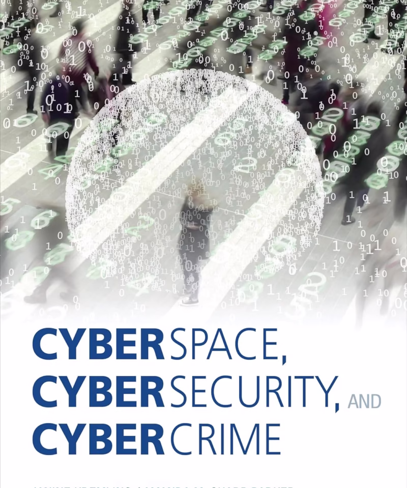 Book cover featuring the title 'Cyber Space, Cyber Security, and Cyber Crime' with a digital background.